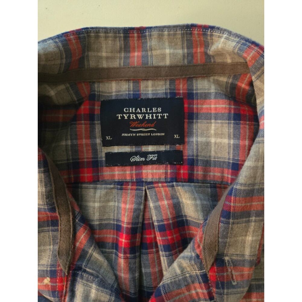 Charles Tyrwhitt Weekend Plaid Slim Fit Button Down Shirt Men's XL - Picture 2 of 6